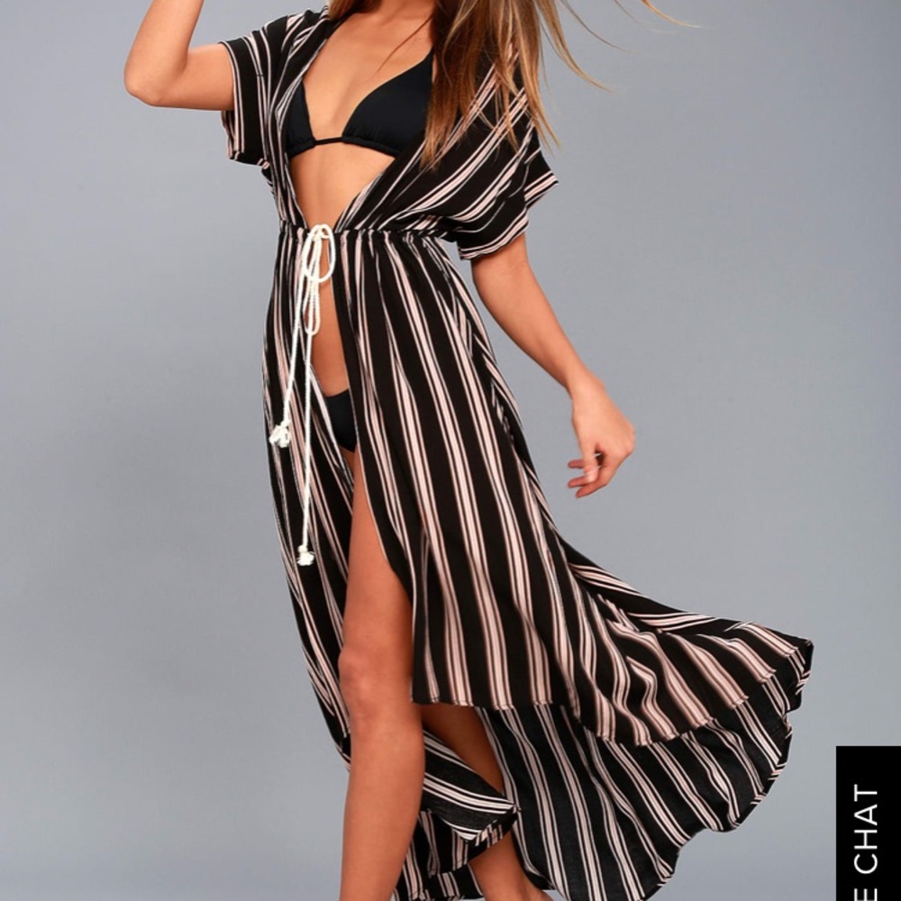 Striped Swim Cover-Up
